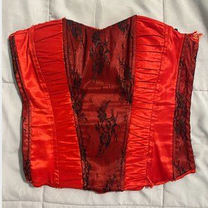 red corset top